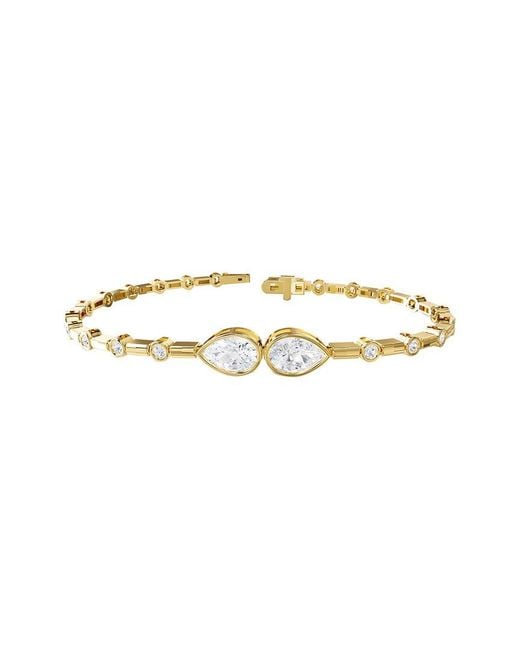 Lab Grown Diamonds White 18K Over 2.40 Ct. Tw. Lab-Grown Diamond 2-Stone Bracelet