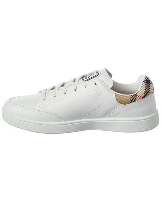 Burberry White Check Leather Set Sneaker