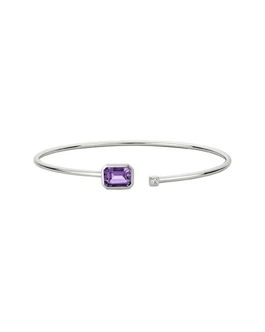 Diamond Select Cuts White 14K Diamond .03 Ct. & 1.30 Ct. Amethyst Bangle