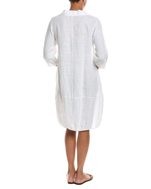 Persaman New York White Linen Midi Dress