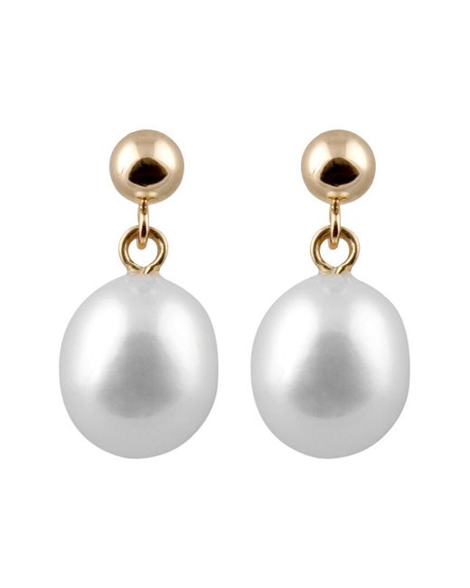 Splendid White 14k 8-8.5mm Freshwater Pearl Earrings