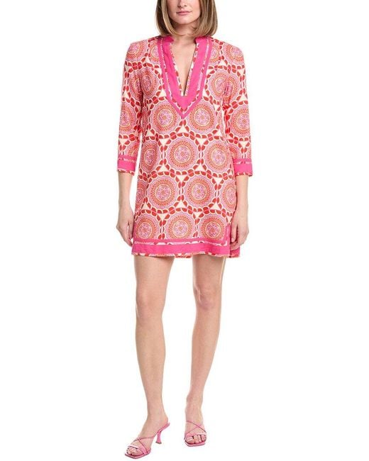 FLORA BEA NYC Red Chichi Linen-Blend Dress