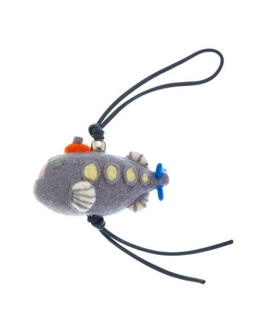 Loewe White Submarine Felt & Leather Charm