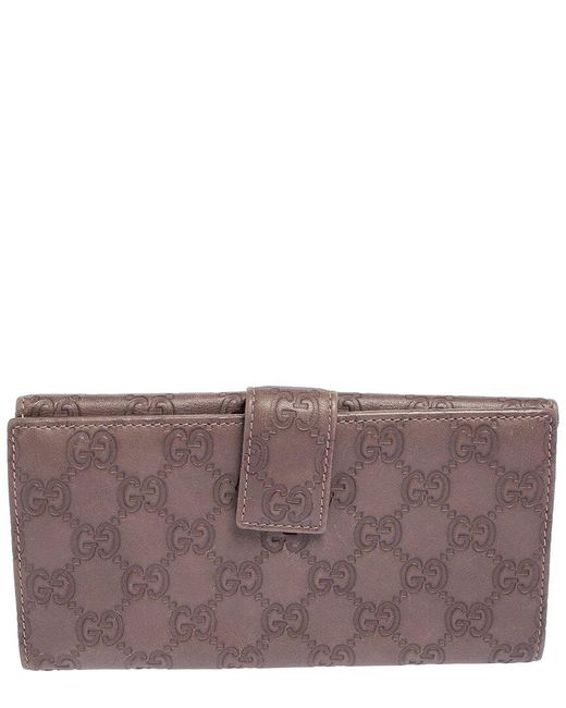 Gucci Brown Ssima Leather Continental Wallet