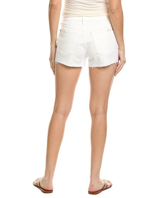 7 For All Mankind White Cut-Off Jean Short