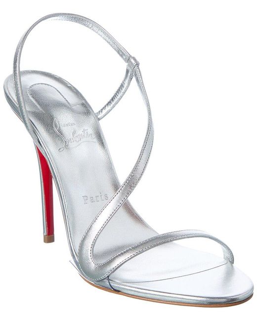 Christian Louboutin White Rosa Z 100 Leather Sandal