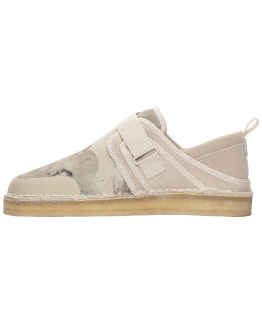 Clarks White Suede Sneaker for men