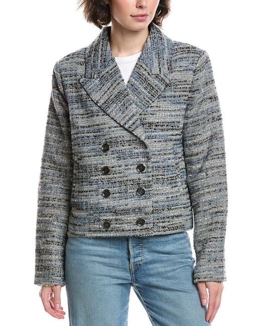 Cabi Gray Radiance Wool-Blend Tweed Jacket