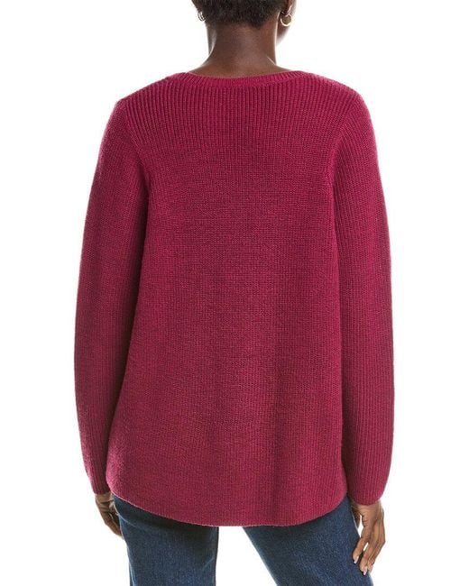 Eileen Fisher Red Wool Pullover