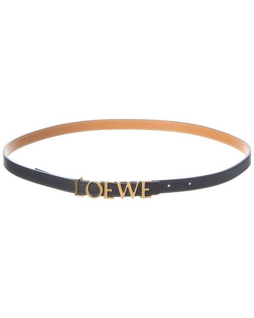 Loewe White Logo Leather Belt