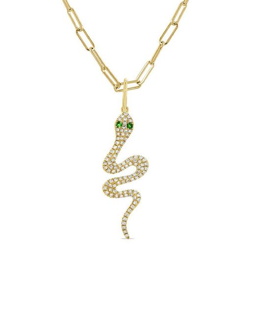 Sabrina Designs Metallic 14K 0.30 Ct. Tw. Diamond & Tsavorite Snake Necklace