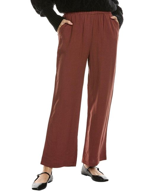 Seraphin Red Linen-Blend Pant
