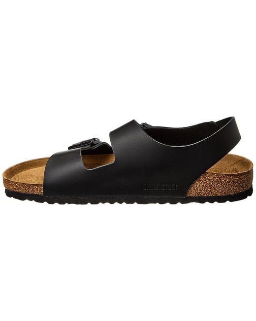 Birkenstock Black Milano Bs Narrow Fit Leather Sandal for men
