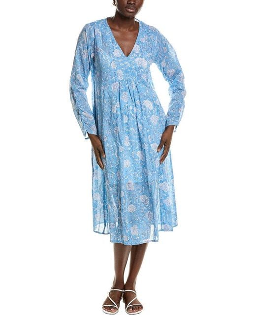 MER ST BARTH Blue Printed Kaftan