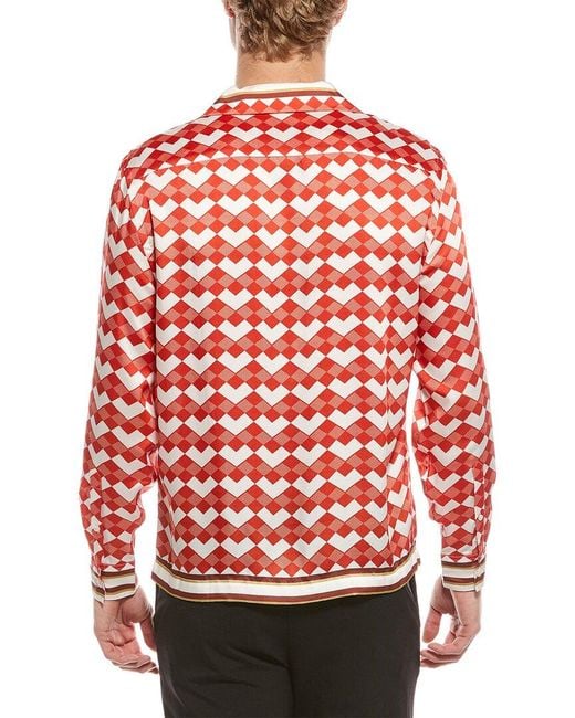 Reiss Red Cuban Geo Shirt for men