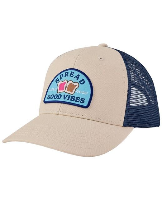 Life Is Good. Blue Trucker Hat for men