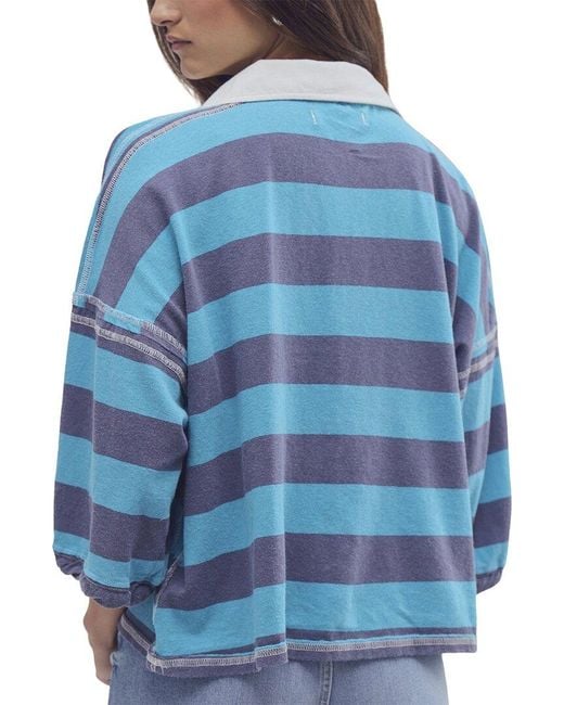Free People Blue Auggie Top