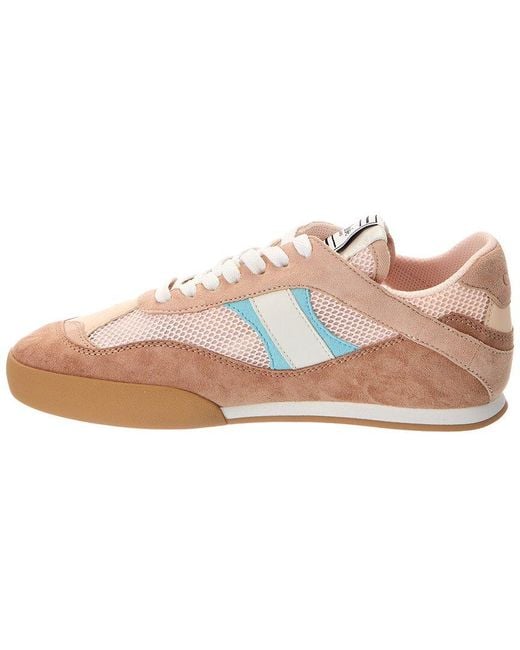Chloé White Kick Suede-Trim Sneaker