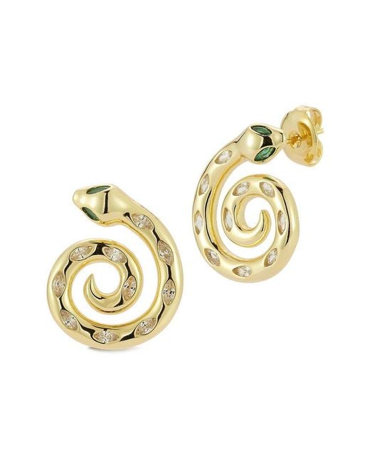 Sphera Milano Metallic 14K Over Cz Earrings