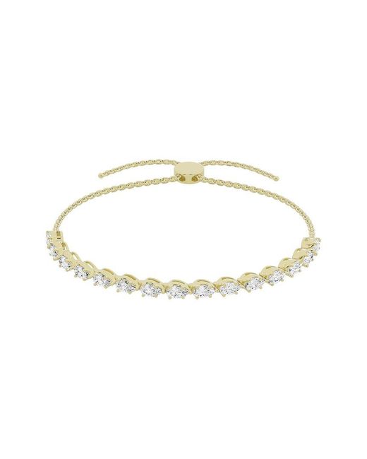 Lab Grown Diamonds Metallic 14K 1.50 Ct. Tw. Lab-Grown Diamond Bolo Bracelet