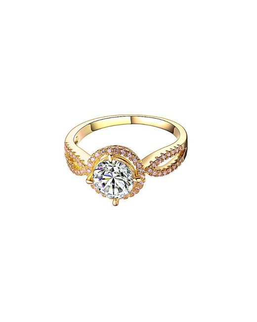 Genevive Jewelry White 14k Over Silver Cz Ring