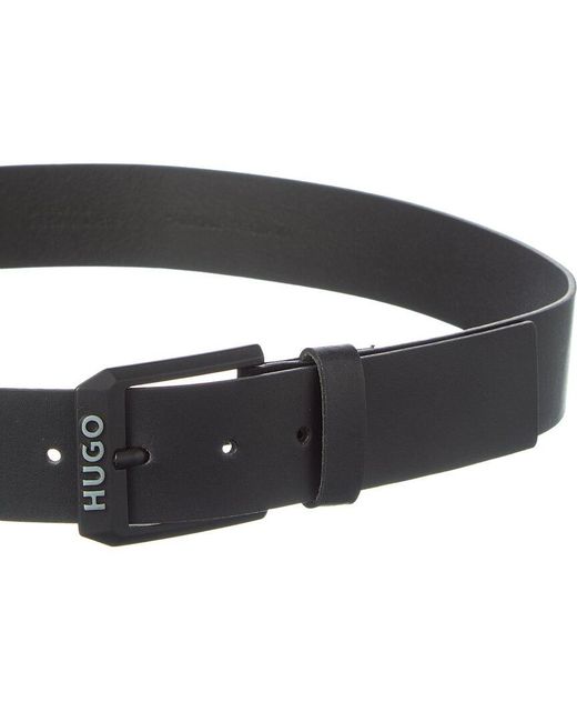 Boss Black Leather Belt for men