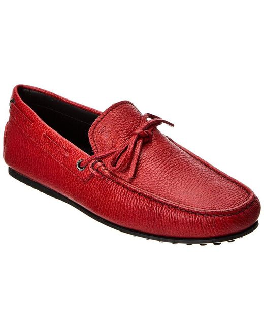 Tod's Red City Gommino Leather Loafer for men