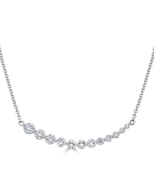 Sabrina Designs Metallic 14K 0.76 Ct. Tw. Diamond Curved Bar Graduate Necklace
