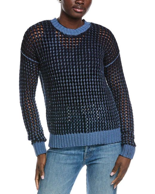 Autumn Cashmere Blue Chunky Mesh Sweater