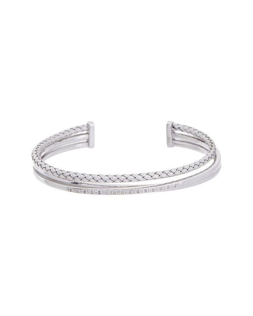 Meshmerise White 18K Plated 0.15 Ct. Tw. Diamond Diamond Mesh Bangle