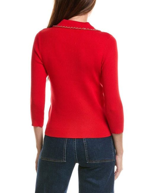 Nanette Lepore Red Long Sleeve Top
