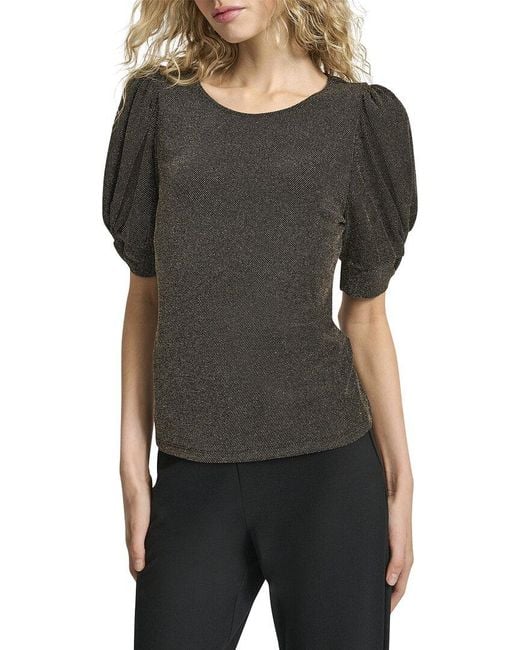 DKNY Black Metallic Top