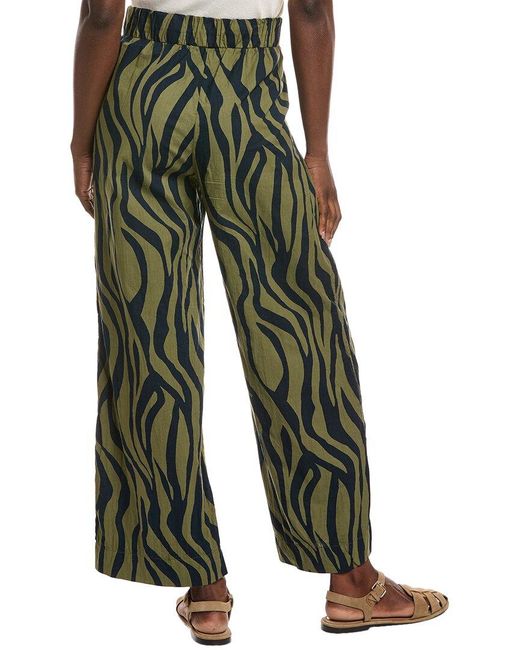 Stateside Green Zebra Voile Pull-On Trouser