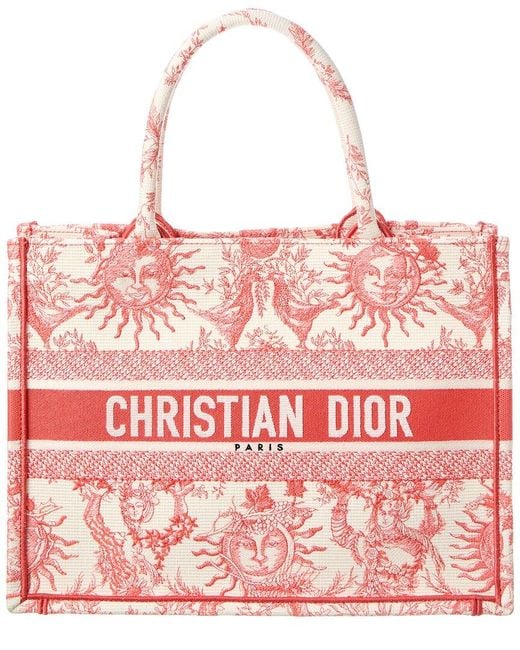 Dior Red Large Canvas Tote Bag