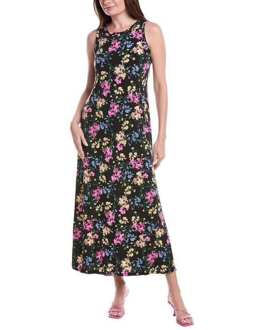 Vince Camuto Black Printed Maxi Dress