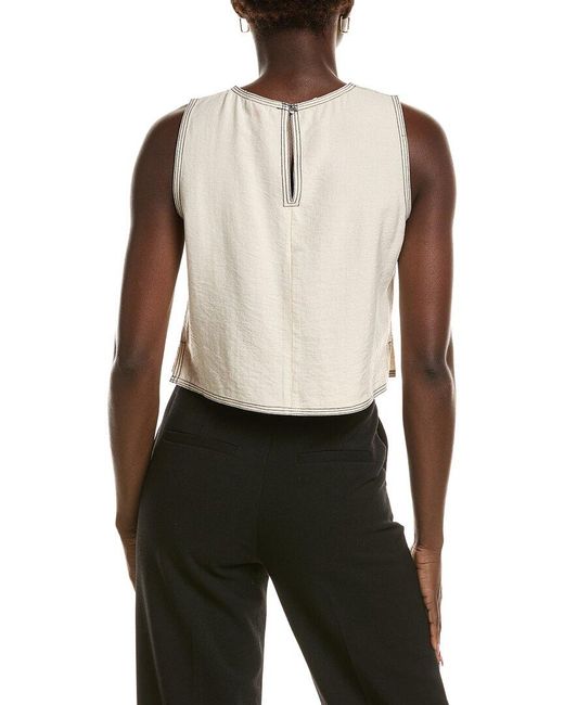 Vince Camuto Black Top Stitch Sleeveless Top