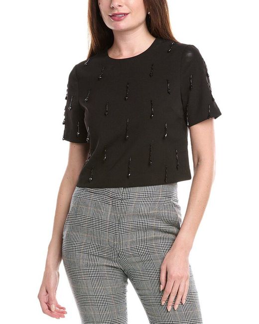 Endless Rose Black Beaded Crop Top
