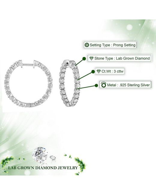 Amairah Metallic 3.00 Ct. Tw. Lab-Grown Diamond Hoop Earrings