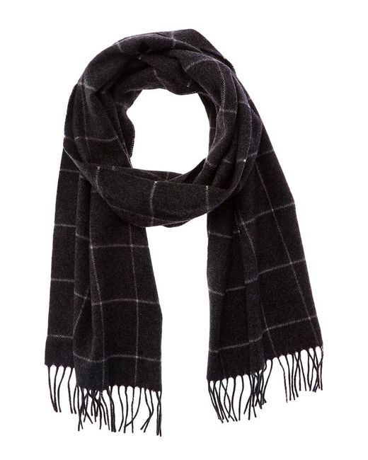 Todd Snyder Black Joshua Ellis Windowpane Cashmere Scarf for men