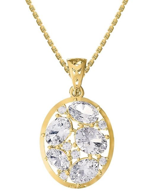 Lab Grown Diamonds Metallic 14K 3.72 Ct. Tw. Lab-Grown Diamond Pendant Necklace