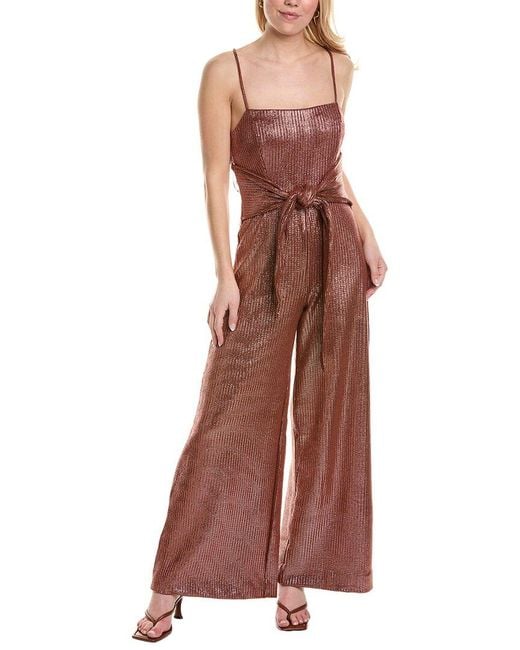 Free People Brown Shimmer & Shine Jumpsuit