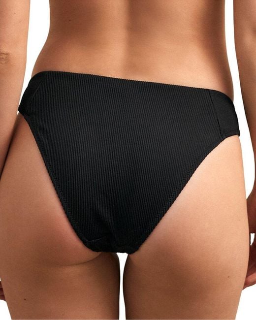 Reiss Black Dee Textured Bikini Bottom