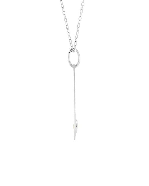 MaxColor White 14K 0.06 Ct. Tw. Lab-Grown Opal Pendant Necklace