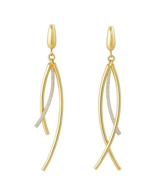 Maitre De Diamant Metallic 18K Sculpted Dual-Arc Drop Earrings
