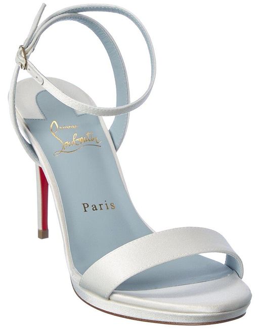 Christian Louboutin Blue Loubi Queen 100 Satin Sandal