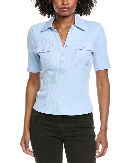 Laundry by Shelli Segal White Patch Pocket Short Sleeve Sweater