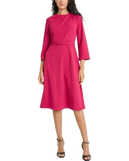 Maggy London Pink Knee Length Scuba Crepe Dress