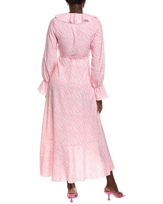 IPPONELLI Pink Ruffle Wrap Dress