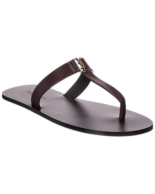 Saint Laurent White Babylone Leather Sandal for men