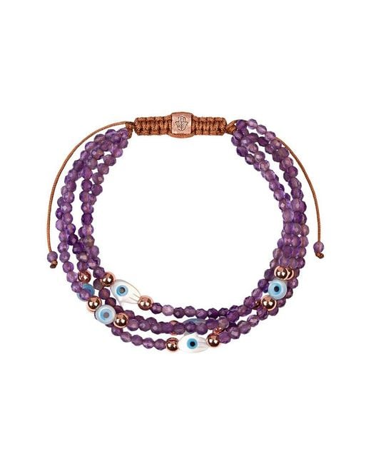 Karma and Luck Purple Plated Amethyst Beaded Bracelet